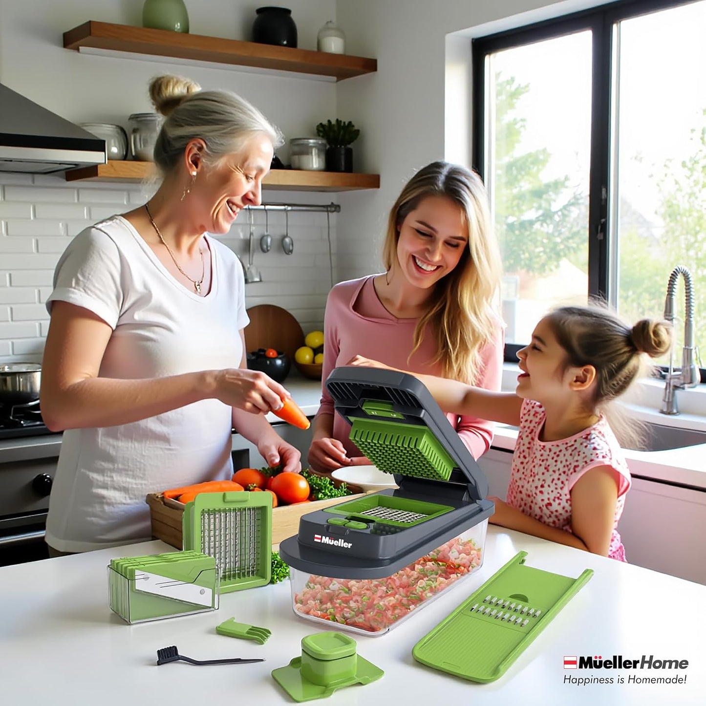 Mueller The Real Original Pro Vegetable Chopper & Mandoline Slicer, 10-in-1 | since 2013, 8 Blade Food Veggie Chopper, Onion Vegetable Cutter with Container, Kitchen Gadgets & Essentials