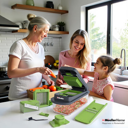 Mueller The Real Original Pro Vegetable Chopper & Mandoline Slicer, 10-in-1 | since 2013, 8 Blade Food Veggie Chopper, Onion Vegetable Cutter with Container, Kitchen Gadgets & Essentials