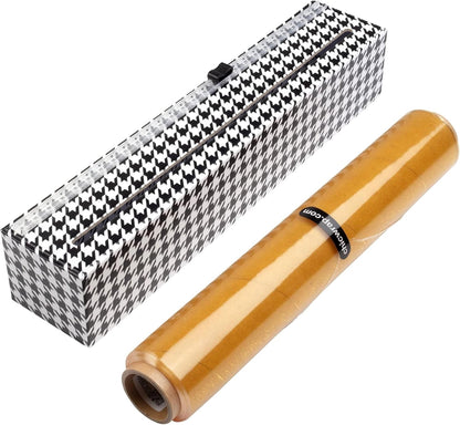 Chicwrap Veggies Refillable Plastic Wrap Dispenser - Includes One 12" x 250' Roll of Professional Grade Plastic Wrap - BPA Free and Kosher Certified - Reusable Dispenser w/Slide Cutter | Reusable Plastic Wrap Dispenser with Four Non-Slip Rubber Feet and