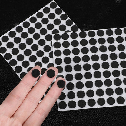 261 Pcs Mini Foam Felt Pads, Self Stick Pads Furniture Felt Pad Round 3/8 Inches Diameter Self Adhesive Cabinet Cushion Dots for Cabinet Doors Furniture Desks Floor Drawers Black