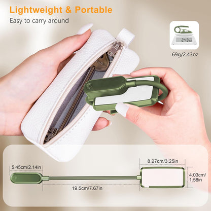Gritin 16 LED Rechargeable Book Light for Reading in Bed | Eye Caring 3 Color Temperatures,Stepless Dimming Brightness,80 Hrs Runtime,Lightweight Flexible Clip on Light for Book Lovers