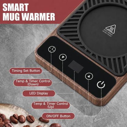 Mug Warmer - Electric Coffee Mug Warmer with Timer,Coffee Cup Warmer for Desk Auto Shut Off,Smart 6-Temperature Control, Coffee Accessories for Coffee Lovers, White | Coffee Cup Warmer for Desk Auto Shut Off,Smart 6-Temperature Control, Coffee