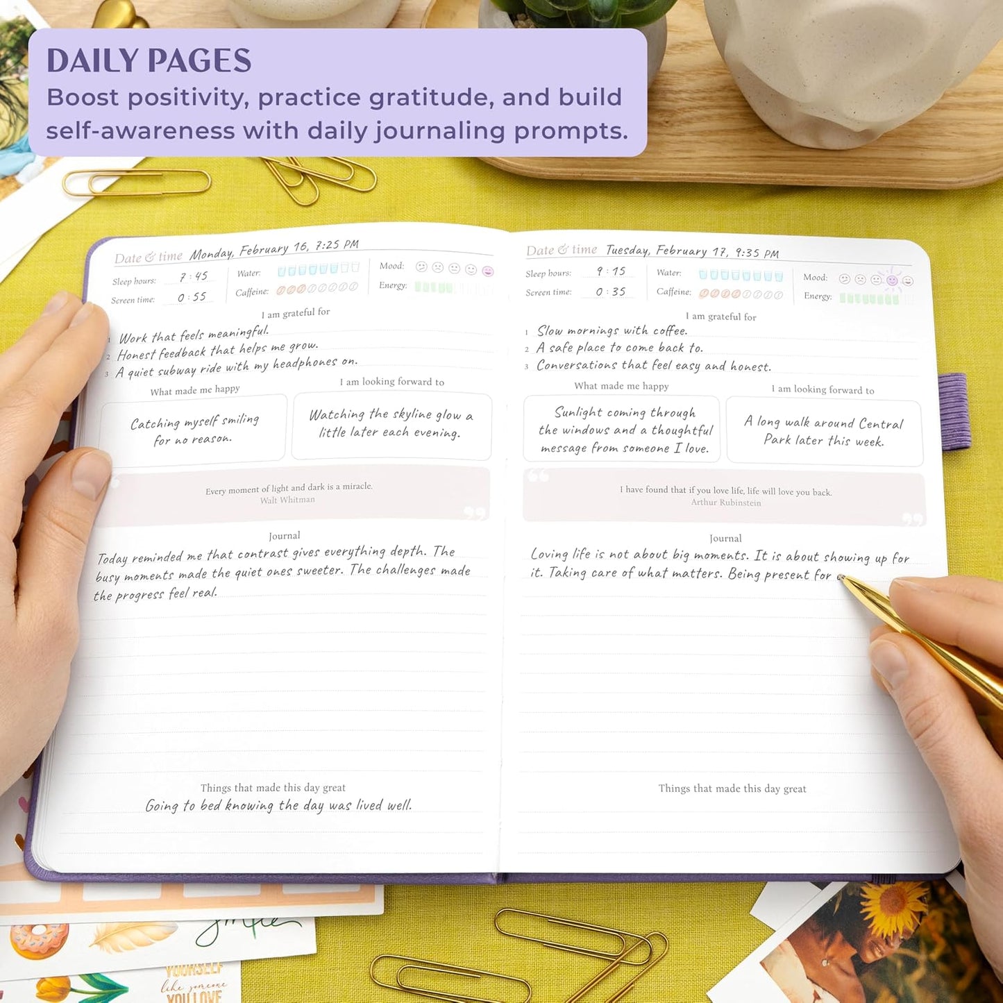 Legend Positivity Journal with Prompts – Guided Daily Affirmation Journal for Women & Men – Mental Health, Gratitude & Reflection Diary (Lavender)