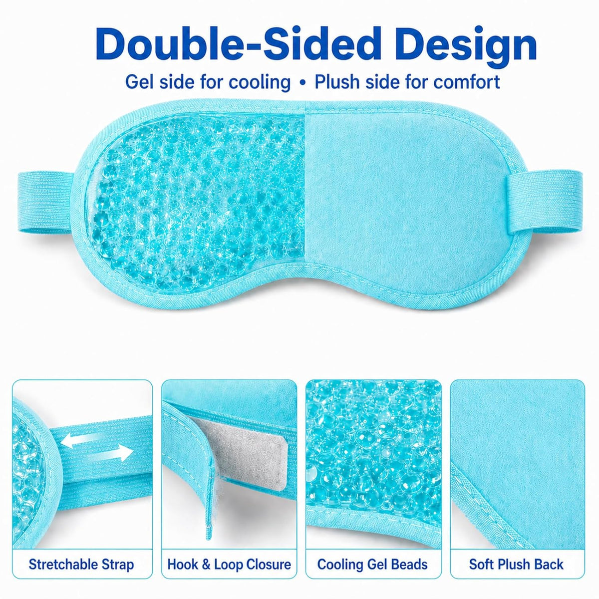 2Pack Cooling Eye Mask for Puffy Eyes, Gel Eye Mask for Cold Ice Packs After Surgery, Reusable Frozen Eye Mask for Dark Circles Migraines Relief and Allergies, Warm Compress Eye pads for Dry eyes