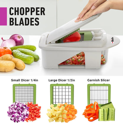 Mueller The Real Original Pro Vegetable Chopper & Mandoline Slicer, 10-in-1 | since 2013, 8 Blade Food Veggie Chopper, Onion Vegetable Cutter with Container, Kitchen Gadgets & Essentials