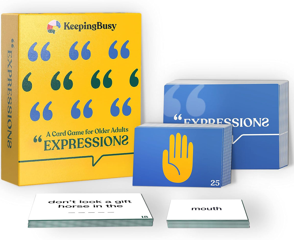Keeping Busy Expressions Set 1 Dementia Activities for Seniors | Alzheimer Products for Elderly Patients | Fun Memory Game Toy & Cognitive Brain Puzzle for Senior Citizens w/Memory Loss or Alzheimers