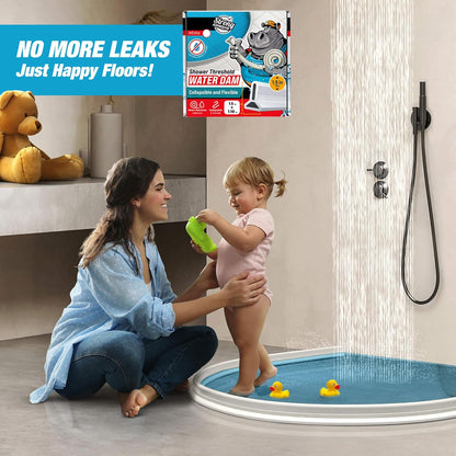 67" White Shower Threshold Water Dam Barrier, 1.5" Tall Water Stopper Strip | Flexible 1.5-inch-tall door seal helps contain splashes, block leaks and keep bathroom floors dry around walk-in showers