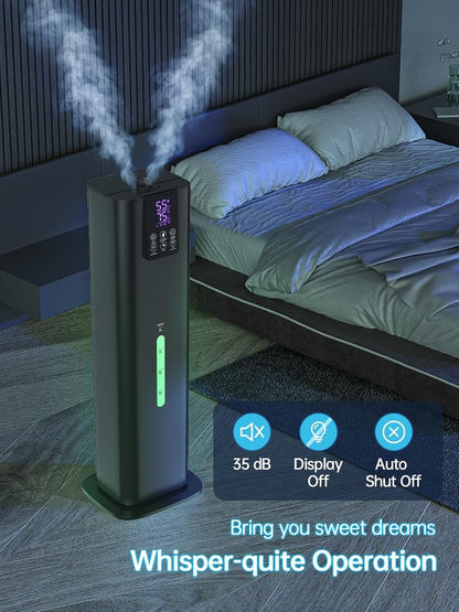 8L Smart Humidifiers for Bedroom Large Room, 2.1Gal Cool Mist Top Fill Diffuser Ambient Light, App & Remote Control, 3 Mist Modes, Quiet Humidifier for Home Office Plant