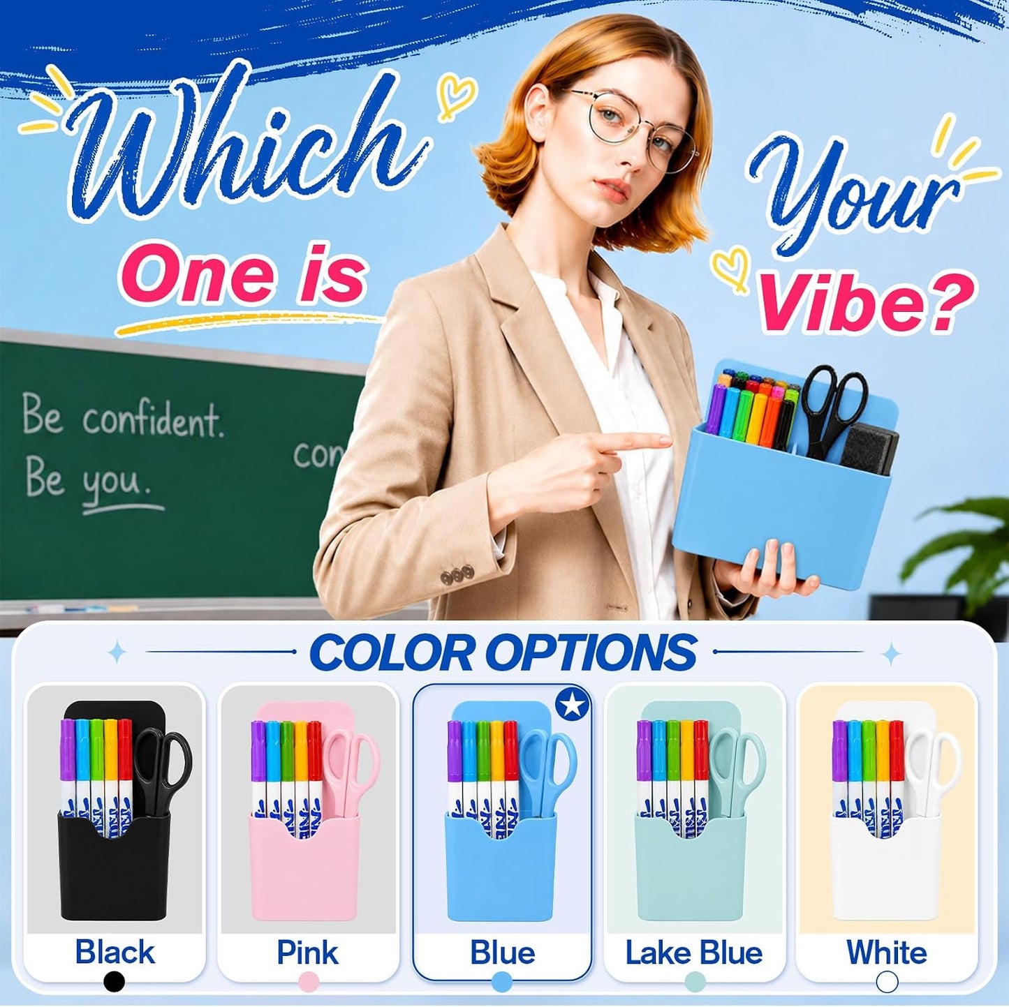 Magnetic Pen Holder, Magnetic Marker Holder, 4 Pack, White | Magnetic Cups for Dry Erase Markers, Pen Organizer for Whiteboard, Refrigerator, Locker, Cruise, Classroom, Office, School