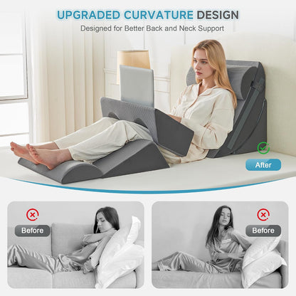Yojoker Leg Elevation Pillows for Swelling, Memory Foam Wedge Pillow for Legs Blood Circulation, Leg Elevation Pillows for After Surgery, Knee Wedge Pillow for Sleeping Back Hip Ankles Relief