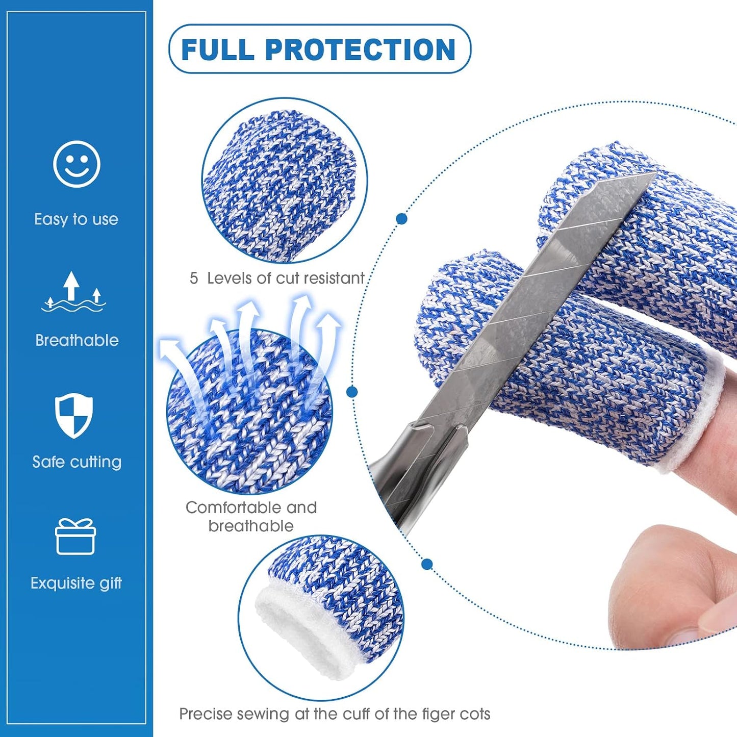 Chengu 9 Pieces Finger Guard for Cutting Vegetables, Stainless Steel Protector, Knife, Thumb Peelers Onion Holder Slicer Kitchen Tool Avoid Hurting When Slicing and Chopping