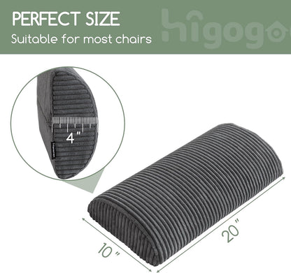 HIGOGOGO Lumbar Support Pillow for Recliner Chair/Accent Chair/Couch, Memory Foam Back Support Cushion for Elderly, Recliner Cushions for Back Rest, Pain Relief, Reading, Washable Cover, Brown