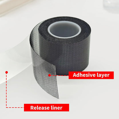 Screen Door Repair Tape, Summer Insect Prevention, 2 in x 20 FT Self-Adhesive Fiberglass Mesh Patch Kit, Waterproof Screen Repair Kit for Windows or Doors, Easy to Cut, No Tools Needed