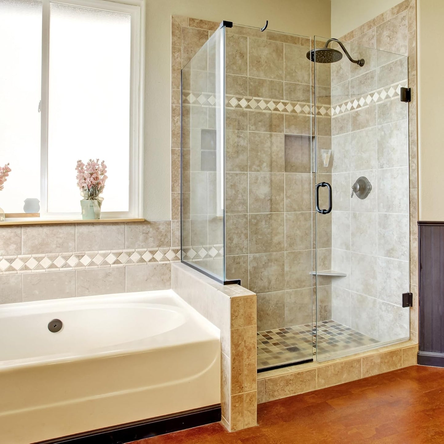 Prime-Line M 6258 Frameless Shower Door Bottom Seal for 3/8 In. Thick Glass Doors – Stop Shower Leaks and Create a Water Barrier, 36 In., Clear Vinyl (Single Pack)