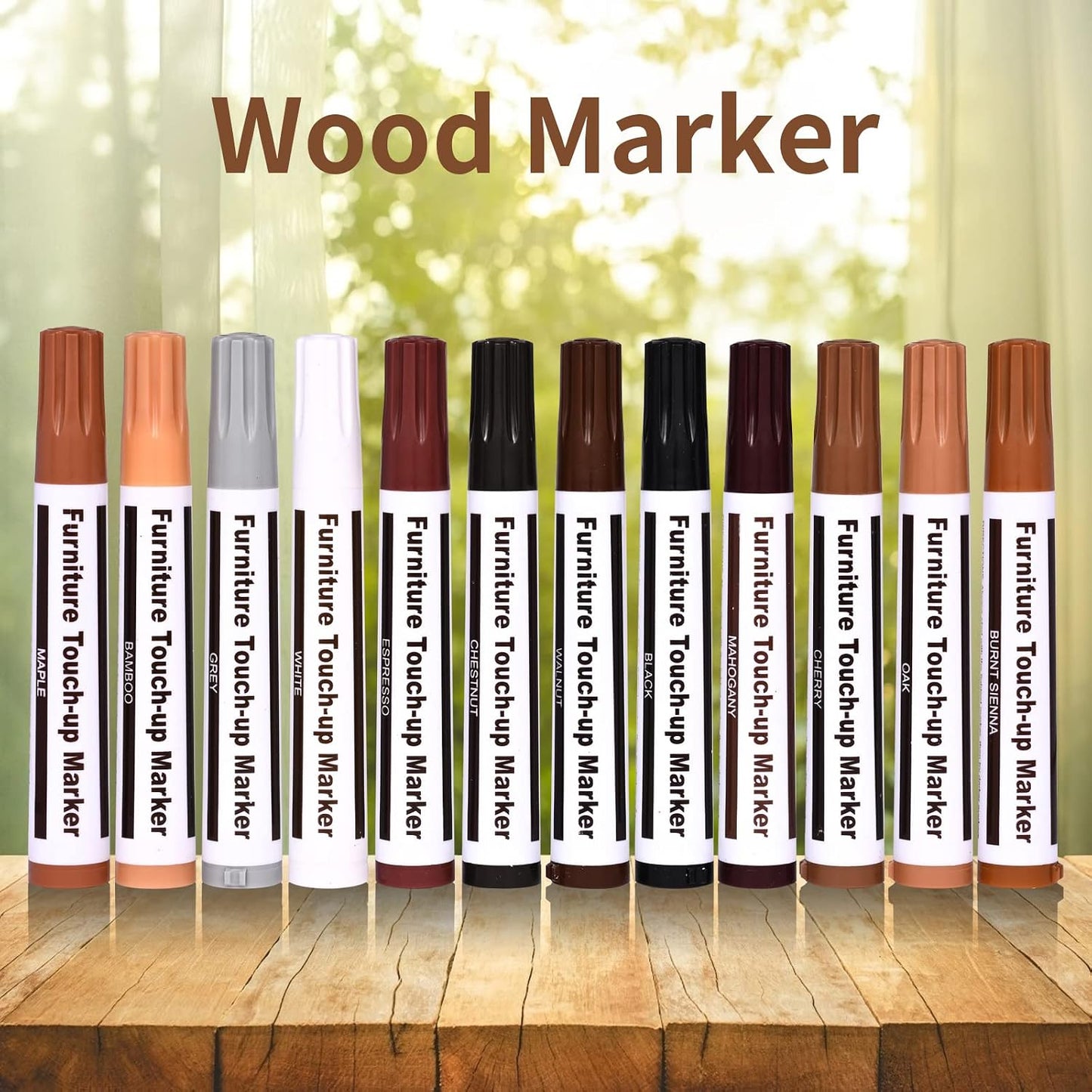 Furniture Repair Kit Wood Markers - Markers and Wax Sticks for Stains, Scratches, Wood Floors, Tables, Desks, Carpenters, Bedposts, Touch Ups, and Cover Ups (25)