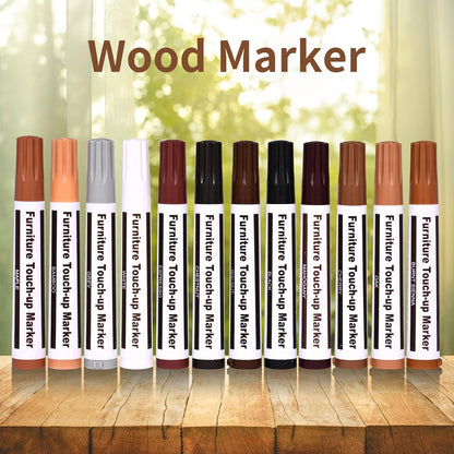 Furniture Repair Kit Wood Markers - Markers and Wax Sticks for Stains, Scratches, Wood Floors, Tables, Desks, Carpenters, Bedposts, Touch Ups, and Cover Ups (25)