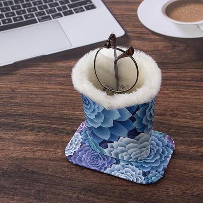 Plush Fluffy Lined Anti-scratch Eyeglasses Holder Protective Glasses Stand Case