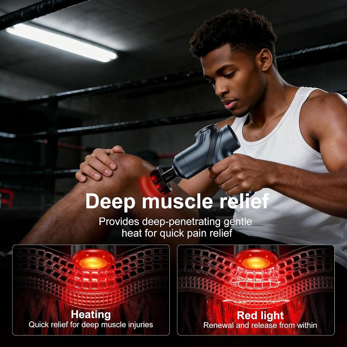Massage Gun Deep Tissue, Silent Motor and Portable Massage Gun with 4 Interchangeable Heads for Deep Muscle Relief and Relaxation, Relax Gift