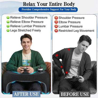 Reading Pillow for Gaming, Ergonomic Memory Foam Lap Desk Pillow