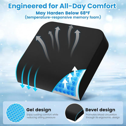 Wheelchair Seat Cushion Cooling Gel Memory Foam Chair Cushion