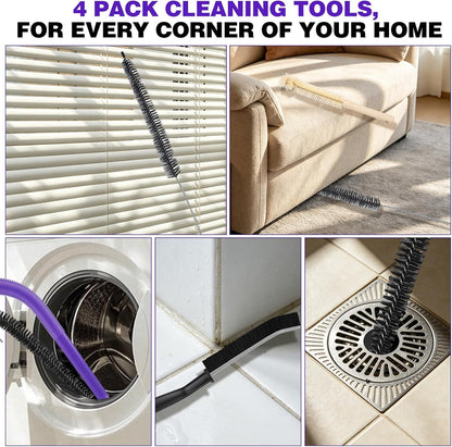 Lovepea Dryer Vent Cleaner Kit for Dyson V15 V12 V11 V10 V9 V8 V7, Hose Attachment Flexible Crevice Drum Lint Brush Trap Cleaning Tool Kit, 4 Piece