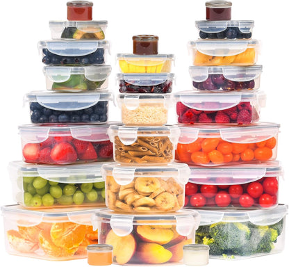 5 Pack Large Fruit Storage Containers for Fridge with Removable Colander | Plastic Food Storage Containers with Lids Airtight-Leak Proof Refrigerator Organizers and Storage of Vegetable