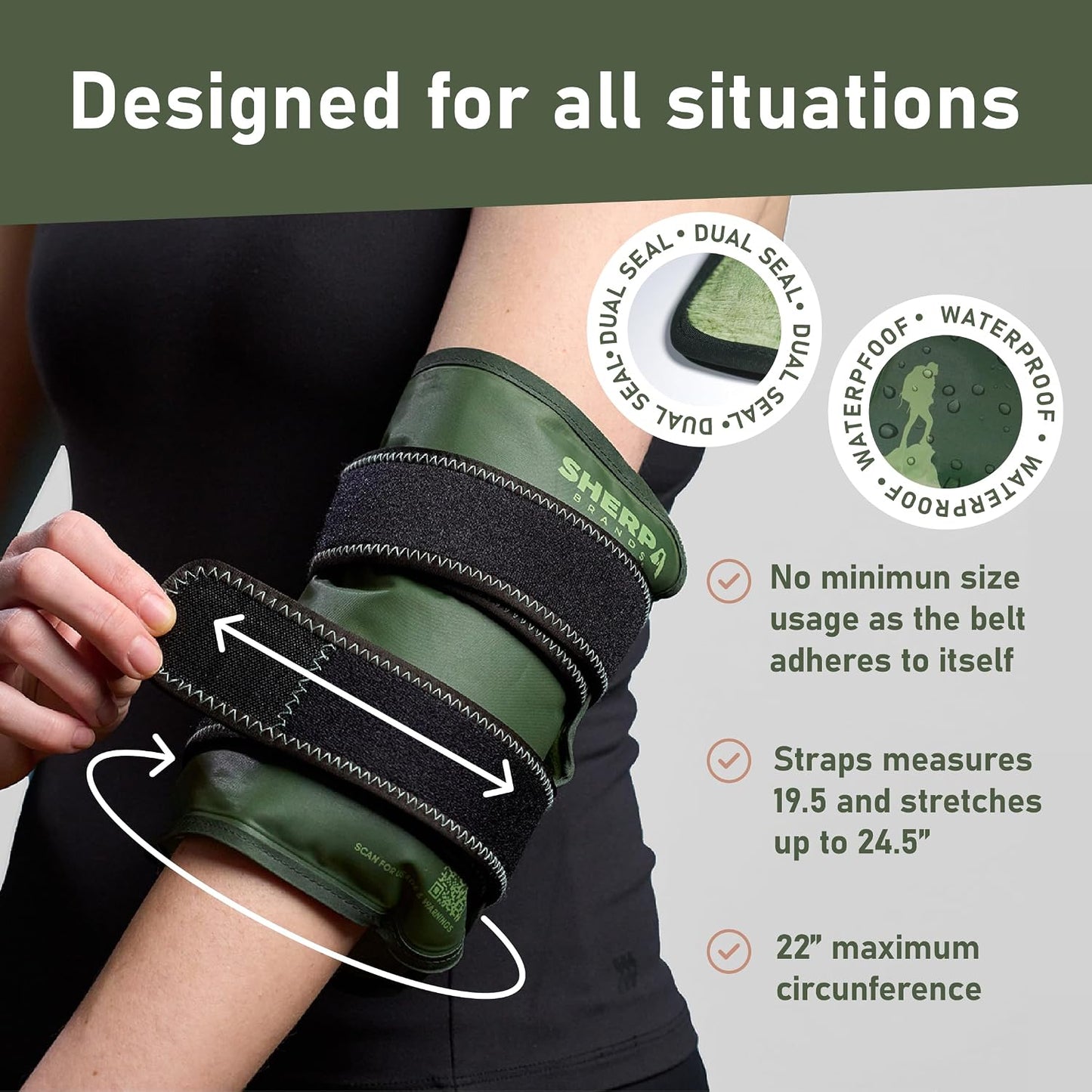 Medium Gel Ice Packs for Injuries Reusable Wrap with Straps - Hot and Cold Pack for Pain Relief, Tennis Elbow, Ankle, Foot, Hand - 8" x 12" - Green