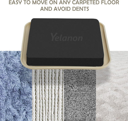 Furniture Sliders, 20 pcs-3 1/2” Square Beige Furniture Sliders for Carpet, Furniture Pads for Hardwoods Floors，Furniture Movers Sliders, Reusable Moving Pads, Floor Protectors for Carpet
