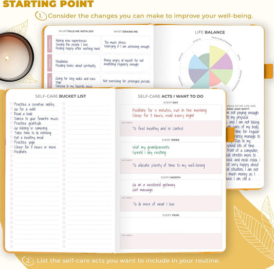 Clever Fox Self-Care Journal for Women, Daily Planner 5.8x8.3 Aquamarine | 3-month mental health journal, habit tracker, wellness journaling supplies for women & teen girls, gratitude & mood log
