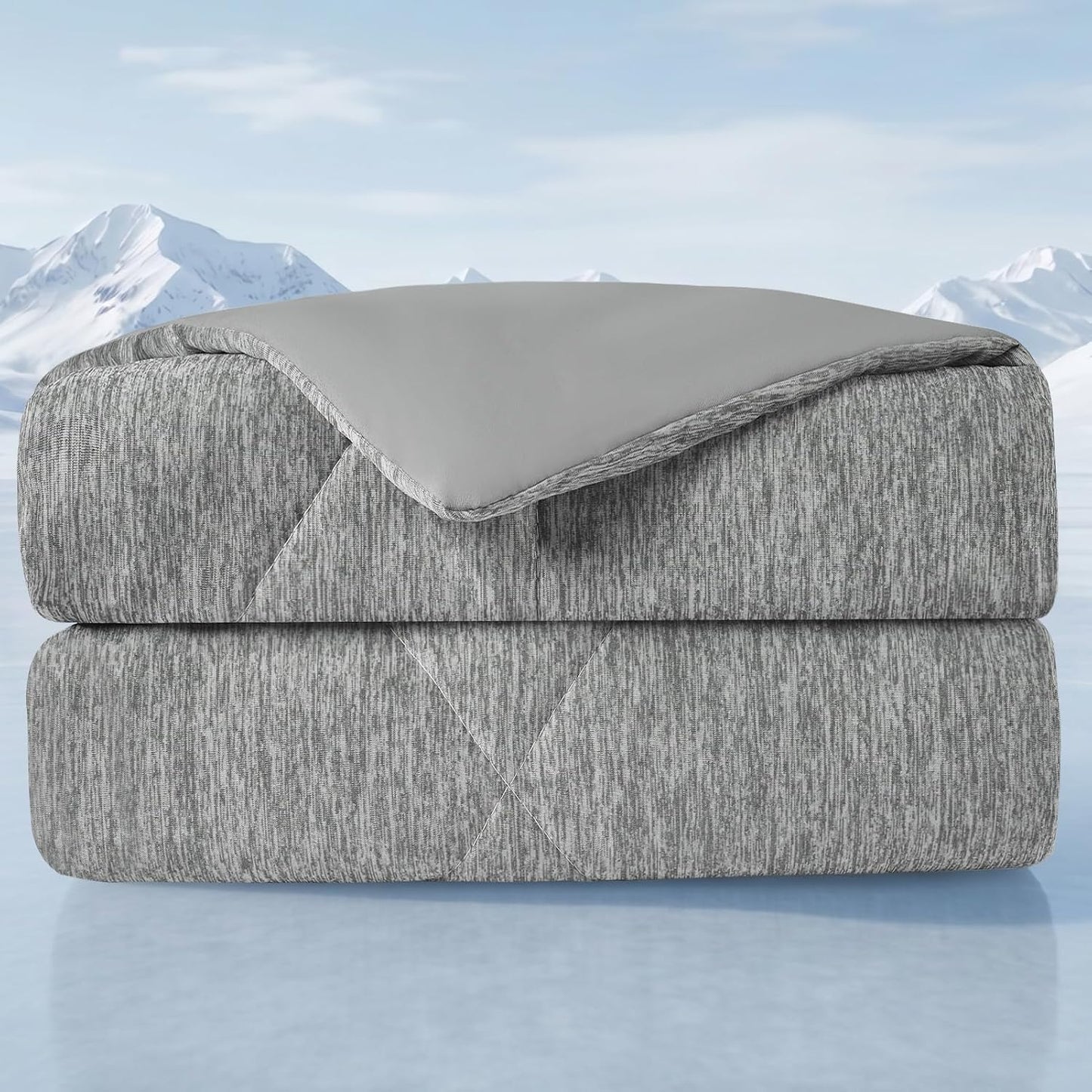 VK VK·LIVING Cooling Comforter King Size, Summer Cooling Blanket for Hot Sleepers and Night Sweats, Double-Sided Q-Max 0.45 Lightweight Breathable Soft Cooling Quilt for Bed Couch, 90"x108", Dark Gray
