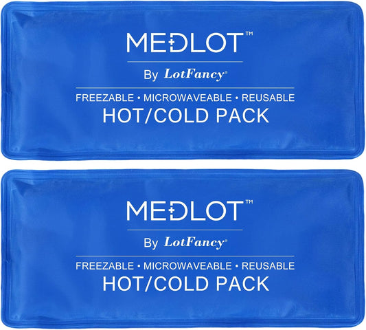 LotFancy Ice Pack for Injuries, Pack of 2, Reusable Hot Cold Pack for Therapy, Cooling or Heating Pad for First Aid, Back Shoulder Neck Head Feet Pain Relief, 11 x 5 Inches