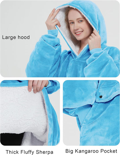 KFUBUO Wearable Heated Blanket Cordless Oversized Hoodie Sweatshirt