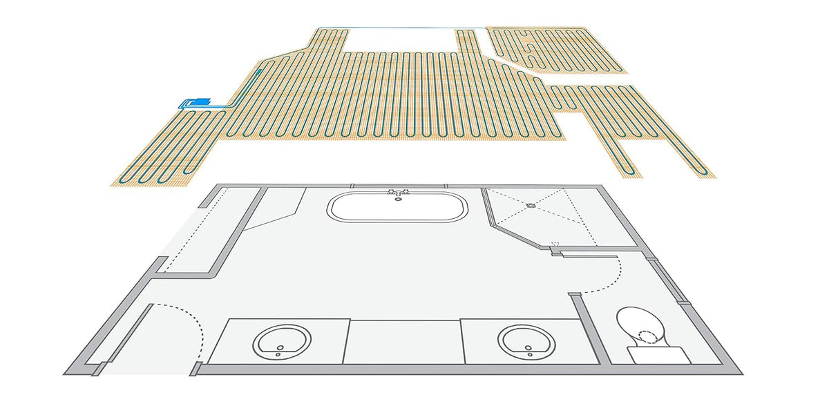 SunTouch TapeMat Electric Radiant Floor Heating Mat, Orange, 120V, 10 Sq Ft