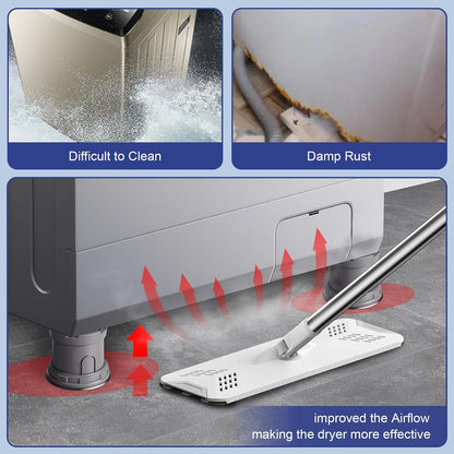 4Pcs Anti Vibration Pads for Washing Machine, Reduce Washer Dryer Moving | Washer and Dryer Pedestals,Prevents Noise Vibration Transfer, Antivibration Stabilizer Support Feet (Increase1.8in)