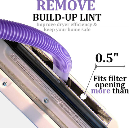 Fullclean Dryer Vent Lint Vacuum Attachments Hose for Dyson Gen5 V15 V15s V12 V11 V10 V9 V8 V7 Detect Absolute Cyclone Outsize Slim Nozzle Crevice Flexible Lint Removal Tool Dryer Vent Cleaner Kit