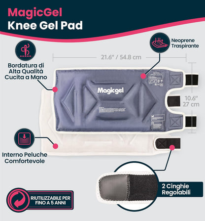 Magic Gel Elbow Ice Pack Wrap – Reusable Knee and Arm Sleeve - Hot & Cold Freeze Therapy Wrap for Targeted Areas – Compact Compression Fit for Knees, Calf, Joints, Tennis