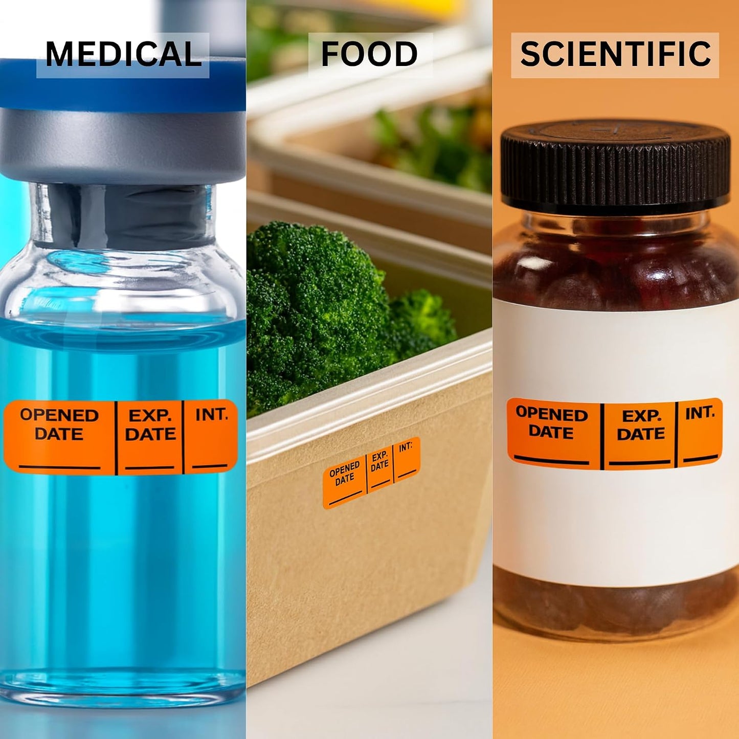 Pantry Labels for Containers, Waterproof Date & Contents Food Labels, 1" x 2" (25.4 x 50.8mm), 500/Roll, Writable