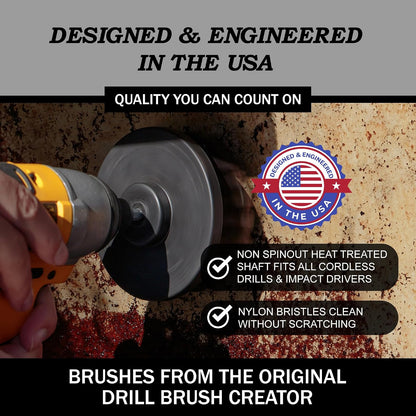Cordless Power Spin Scrubber Drill Attachment - Electric Dish Scrubber Spin | Medium Drill Brush Attachments for Cleaning Tile, Grout, Dishes, Pots, Pans, Air Fryers, Fish Tanks, Boat Seats & Boat Hulls