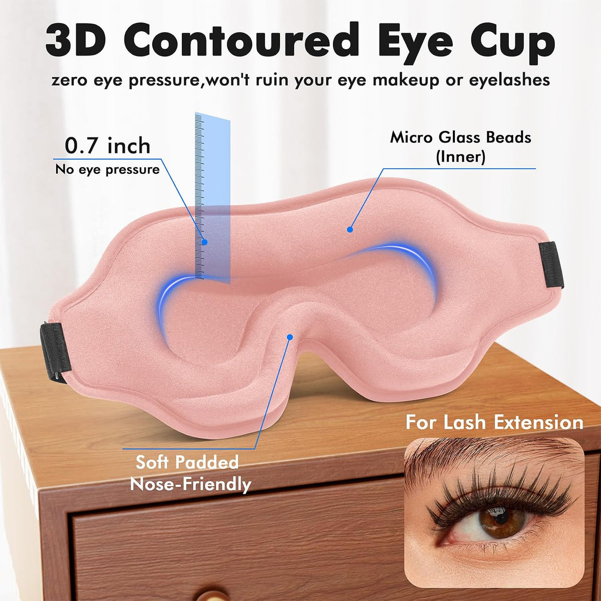 3D Weighted Eye Mask for Lash Extensions, Eye Covers for Sleep