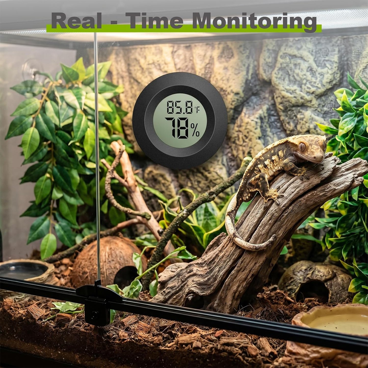 4-Pack Mini Hygrometer Thermometer, Indoor Temperature Humidity Monitor | Digital LCD Humidity Meter, Reptile Thermometer Fahrenheit (℉)/Celsius (℃) for Incubators, Greenhouse Gardens, Cellars, Jars