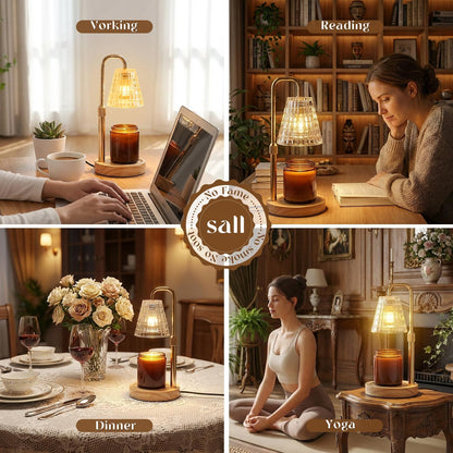 Glimra Candle Warmer Lamp, Candle Warmer Lamp with Timer, Dimmable | for Jar Candles Candle Warmer Birthday Gifts,for Mom Women Friend Sister,Office Apartment Dorm Room Home Decor Black