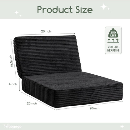 HIGOGOGO Corduroy Recliner Chair Cushion with Lumbar Support Pillow Soft Non-Slip 4" Thick Seat Pad Prevent Buttocks & Back Pain in Seniors (Beige, 12" Backrest)
