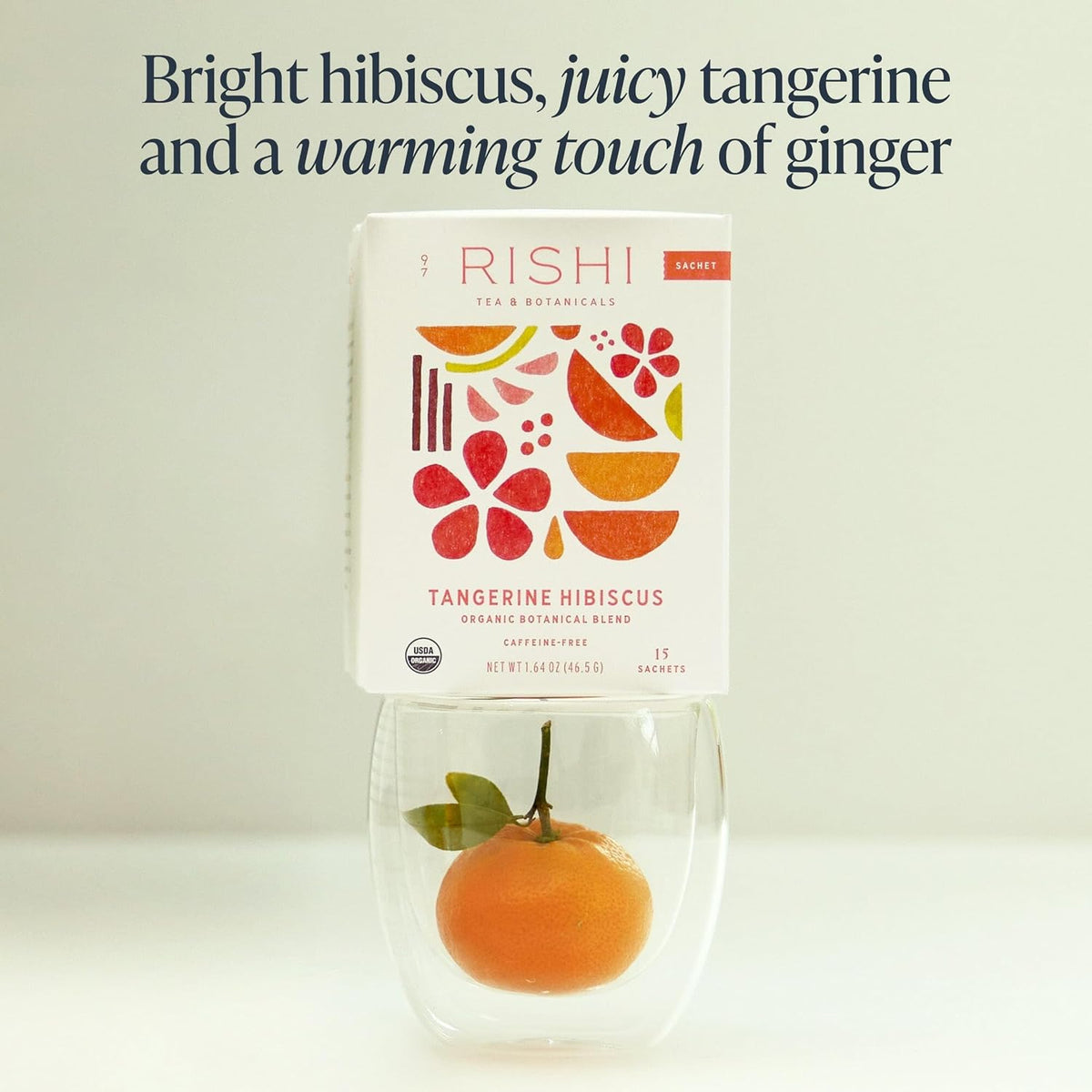 Rishi Tea Tangerine Hibiscus Organic Herbal Tea Bags, Caffeine Free