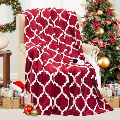 Homemate Heated Blanket Electric Throw - 50“x60“ Heating Blanket with 10 Fast Heat Levels 8 Hours Auto Off Soft Cozy Flannel Over-Heated Protection ETL Certification Keep Warming in Home | Throw with 10 Fast Heat Levels 8 Hours Auto Off Over-Heated