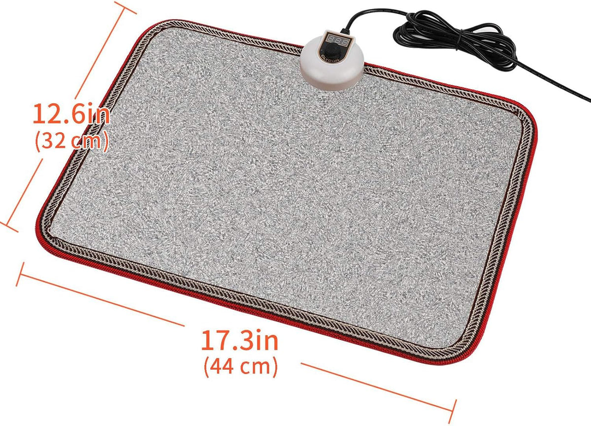 Electric Heated Floor Mats Under Desk, Heated Foot Warmer - 110v Toes Warming Heater for Office and Home(Stone Grain)