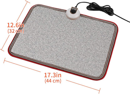 Electric Heated Floor Mats Under Desk, Heated Foot Warmer - 110v Toes Warming Heater for Office and Home(Stone Grain)