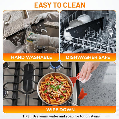 Stainless Steel Stove Gap Covers,Stove Gap Filler, Range Trim Kit, Stove Gap Guards, Heat Resistant and Easy to Clean, Easy retractable Length 13.8" to 27.5", Width 0.79",Black(2PCS)