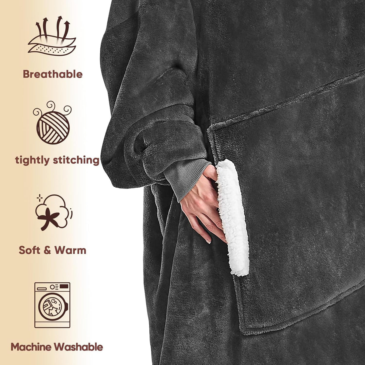 yescool Wearable Blanket Hoodie as Christmas Birthday Gifts for Women Mom - Colors A