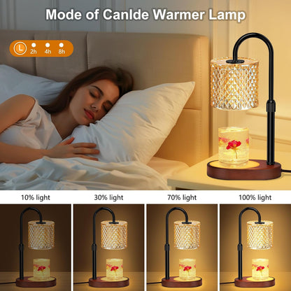 ZENLEA Candle Warmer Lamp with Timer, Candle Lamp with Dimmer, Wax Warmer Height Adjustable for Home Decor, Wax Melt Warmer for Scented Candles
