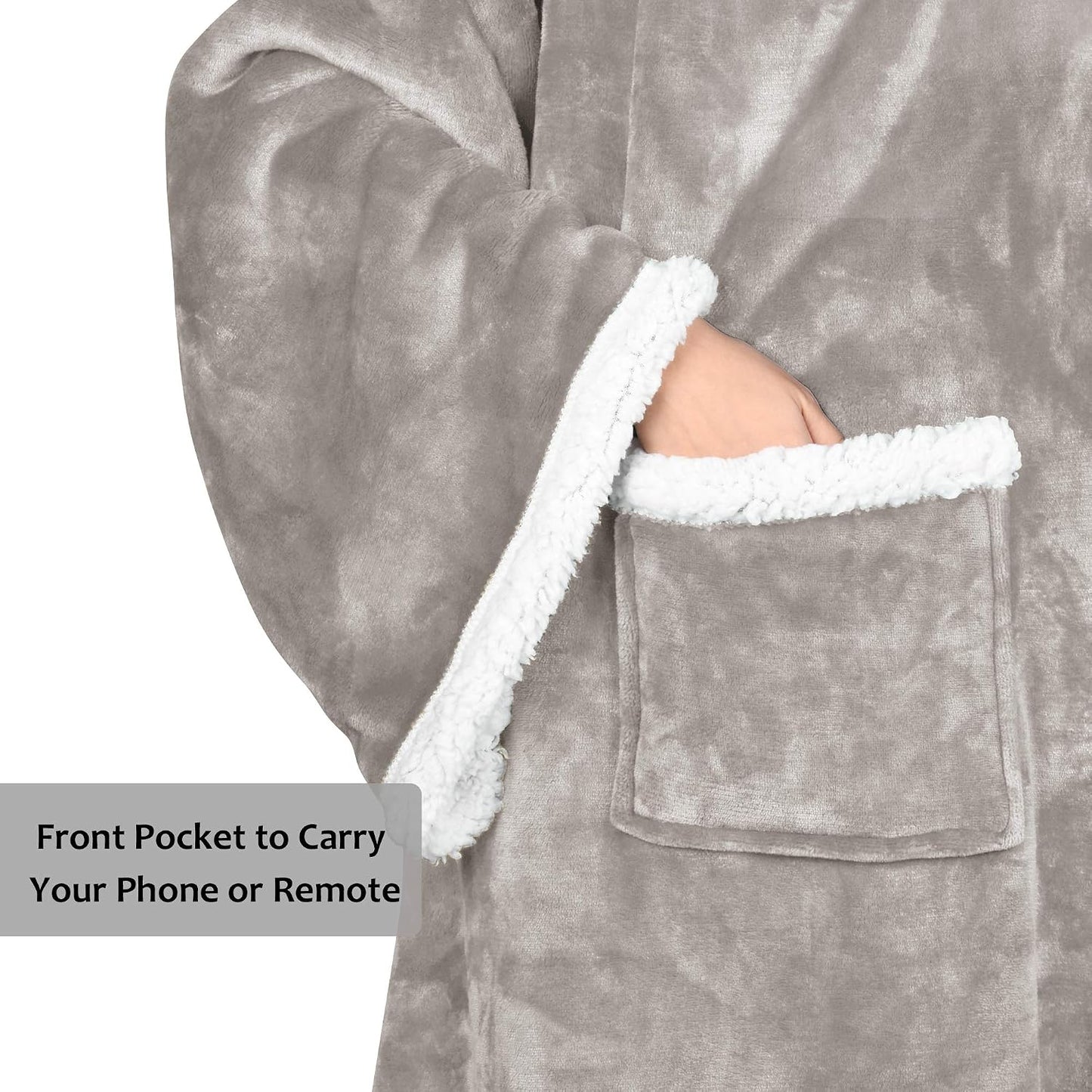 Catalonia Wearable Blanket with Sleeves & Foot Pocket for Adults | Soft Fleece Throw Wrap with Hands-Free Comfort, Perfect for Reading, TV Time & Relaxing, Christmas Gift for Women & Men